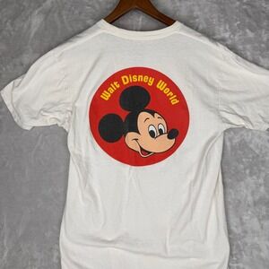 Disney World Mickey Mouse Vans colab T Shirt Mens Large White vintage style